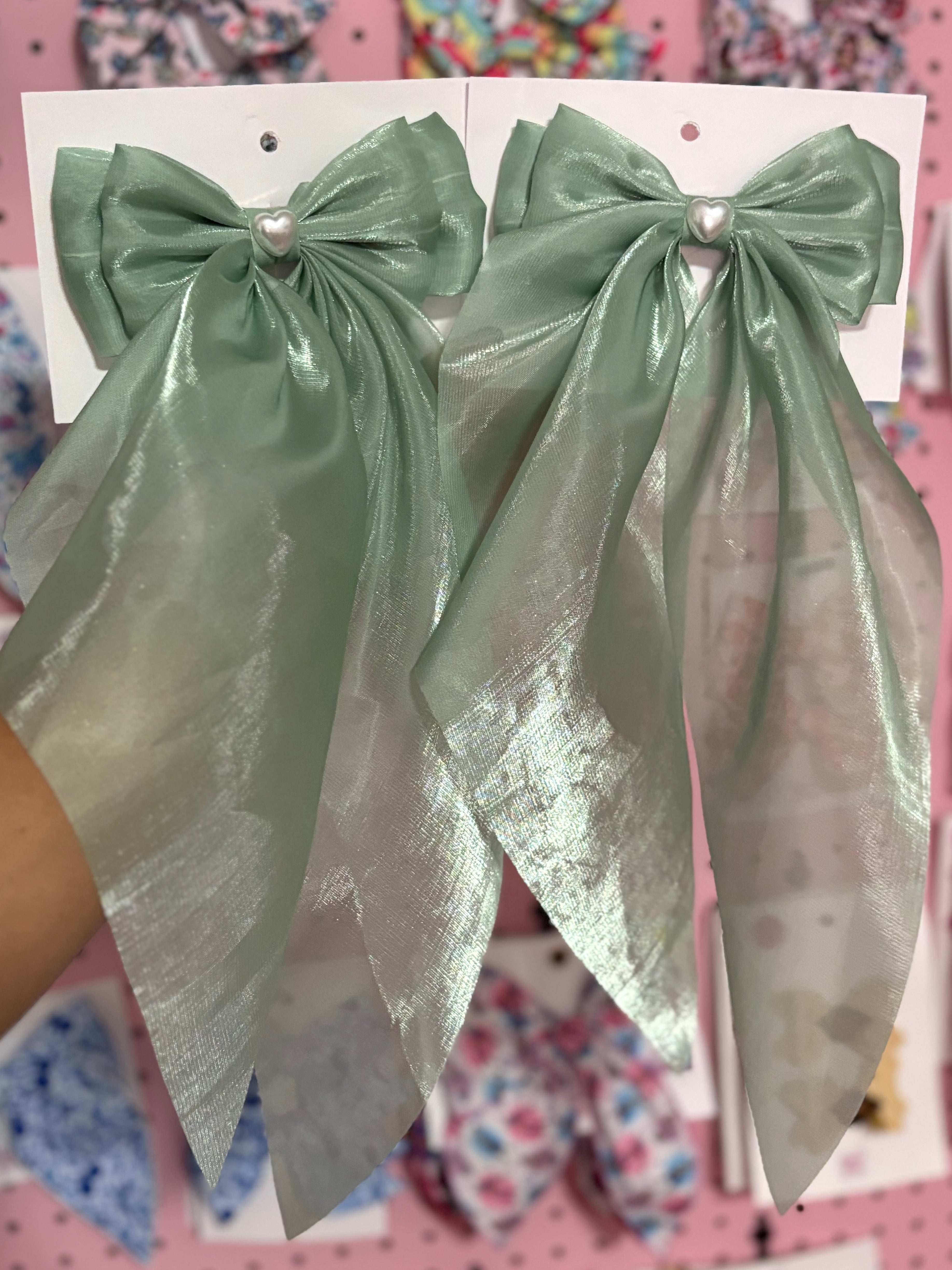 Coquette Seafoam Green Long Bow