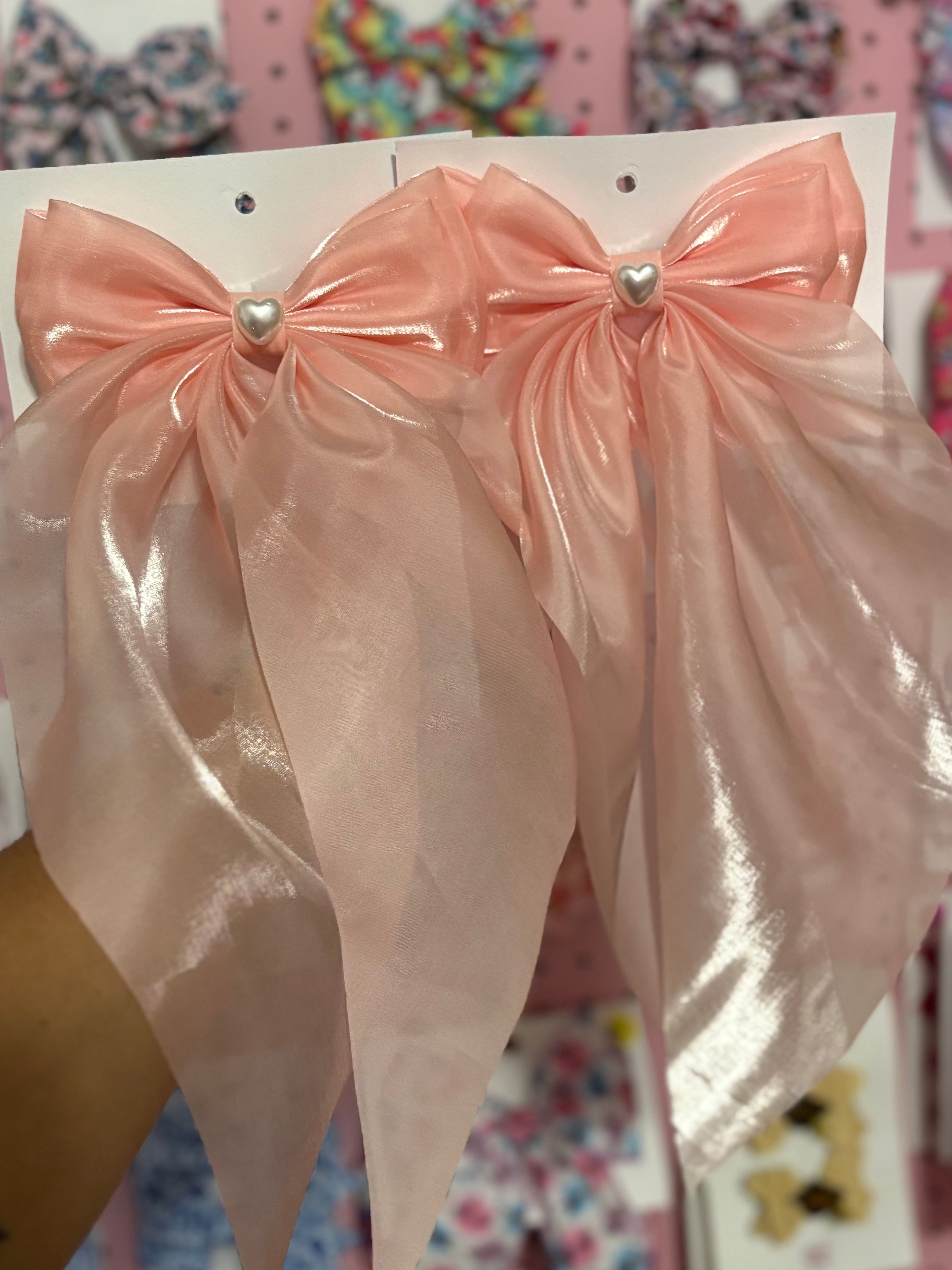 Coquette Light Coral Long Bow