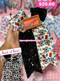 Wrangler Inspired Cow Print Cheer Bow