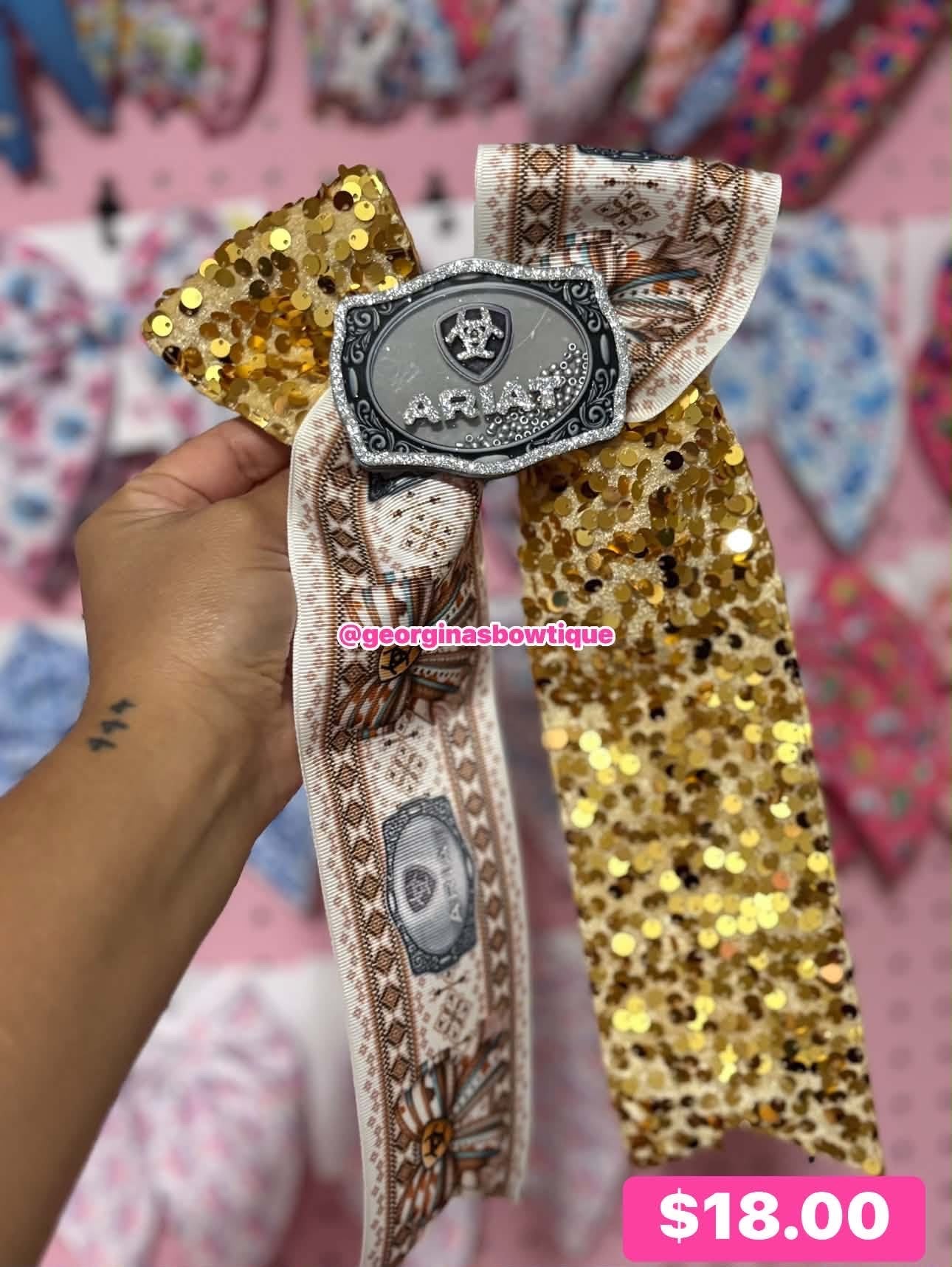 Ariat Inspired Gold Cheer Bow