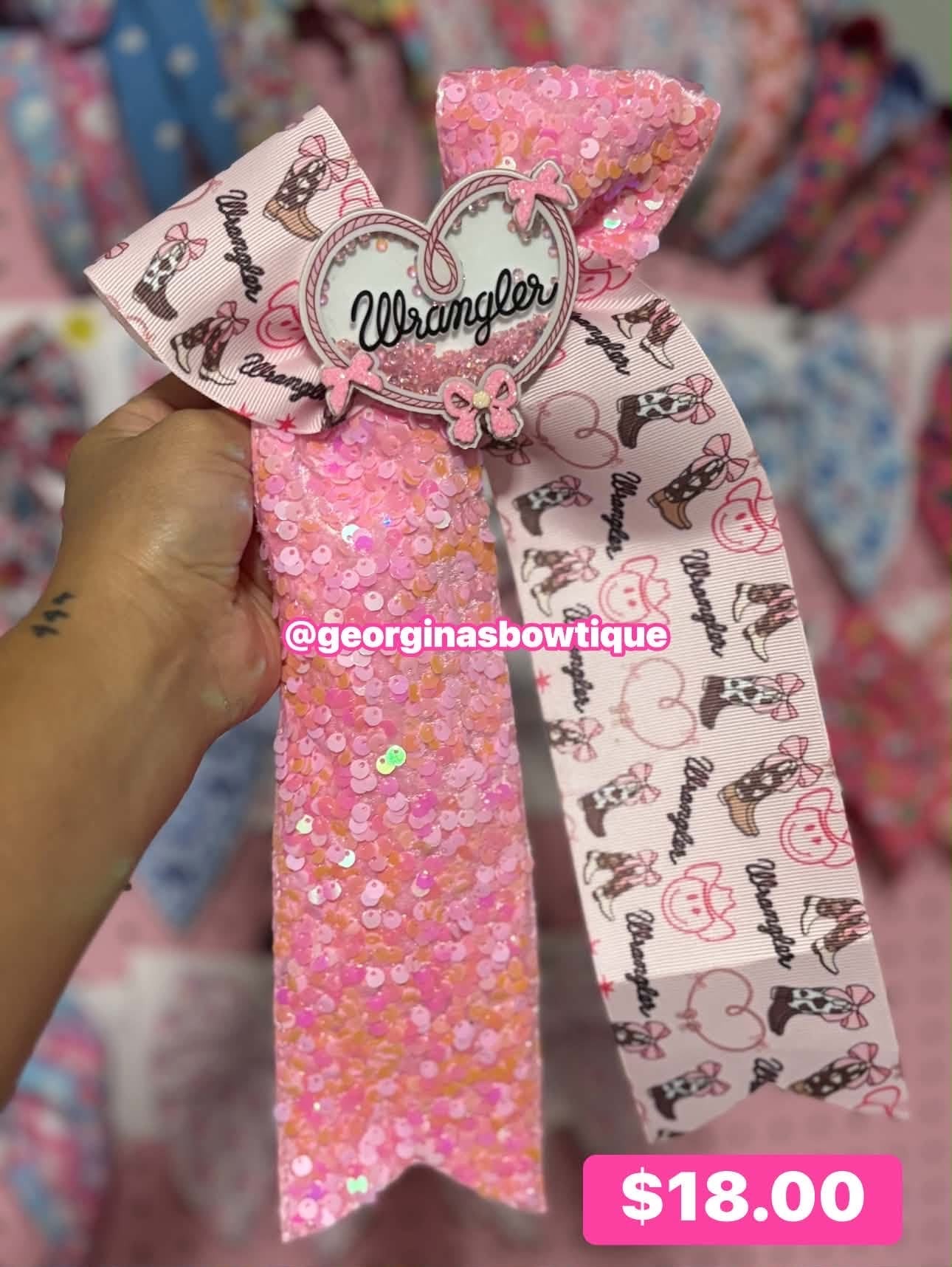 Wrangler Inspired Coquette Cheer Bow